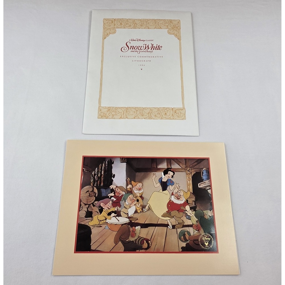 Vintage Disney Store Snow White 1994 Exclusive Lithograph Matted Art Print